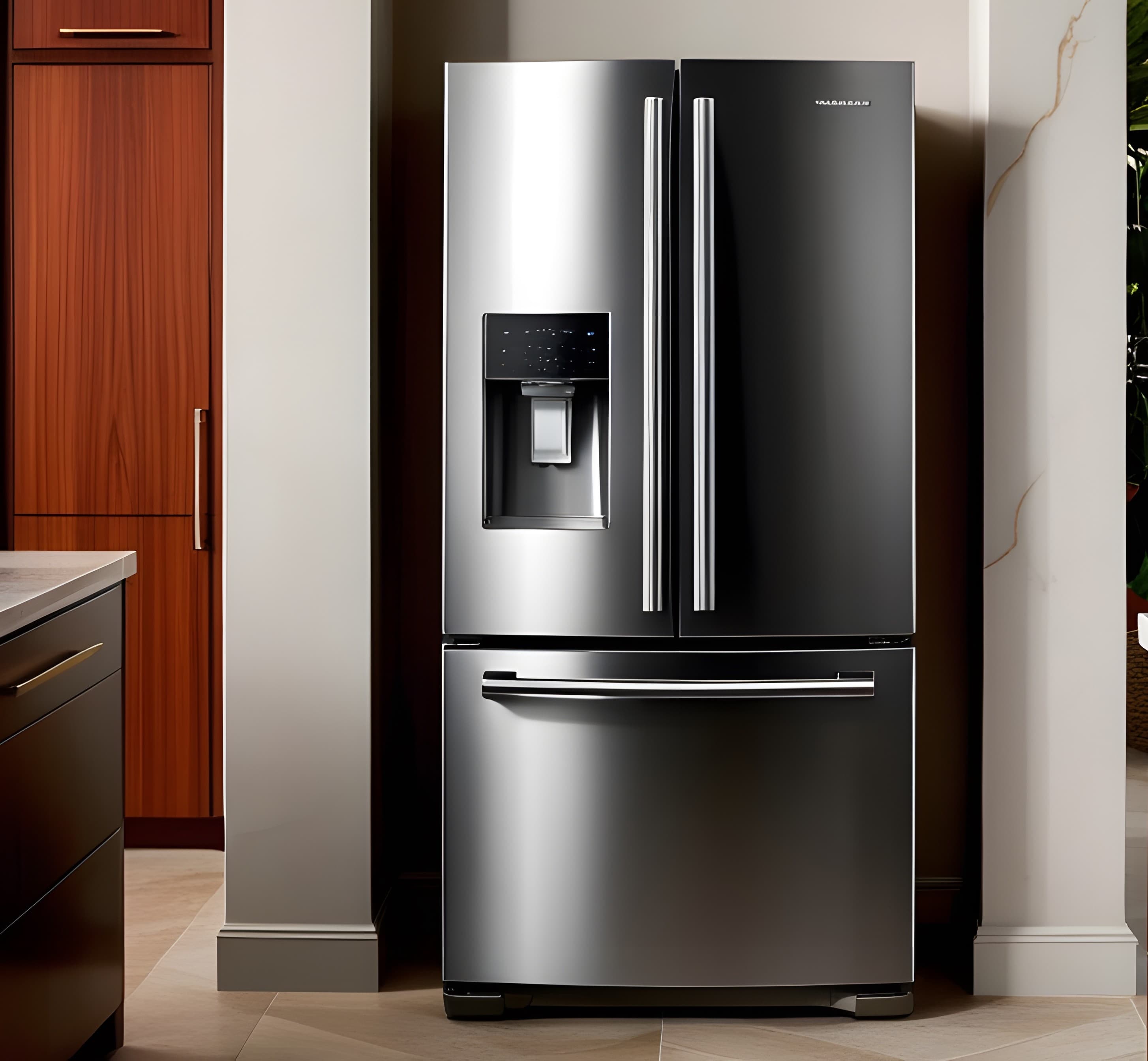 refrigerator in a kitchen