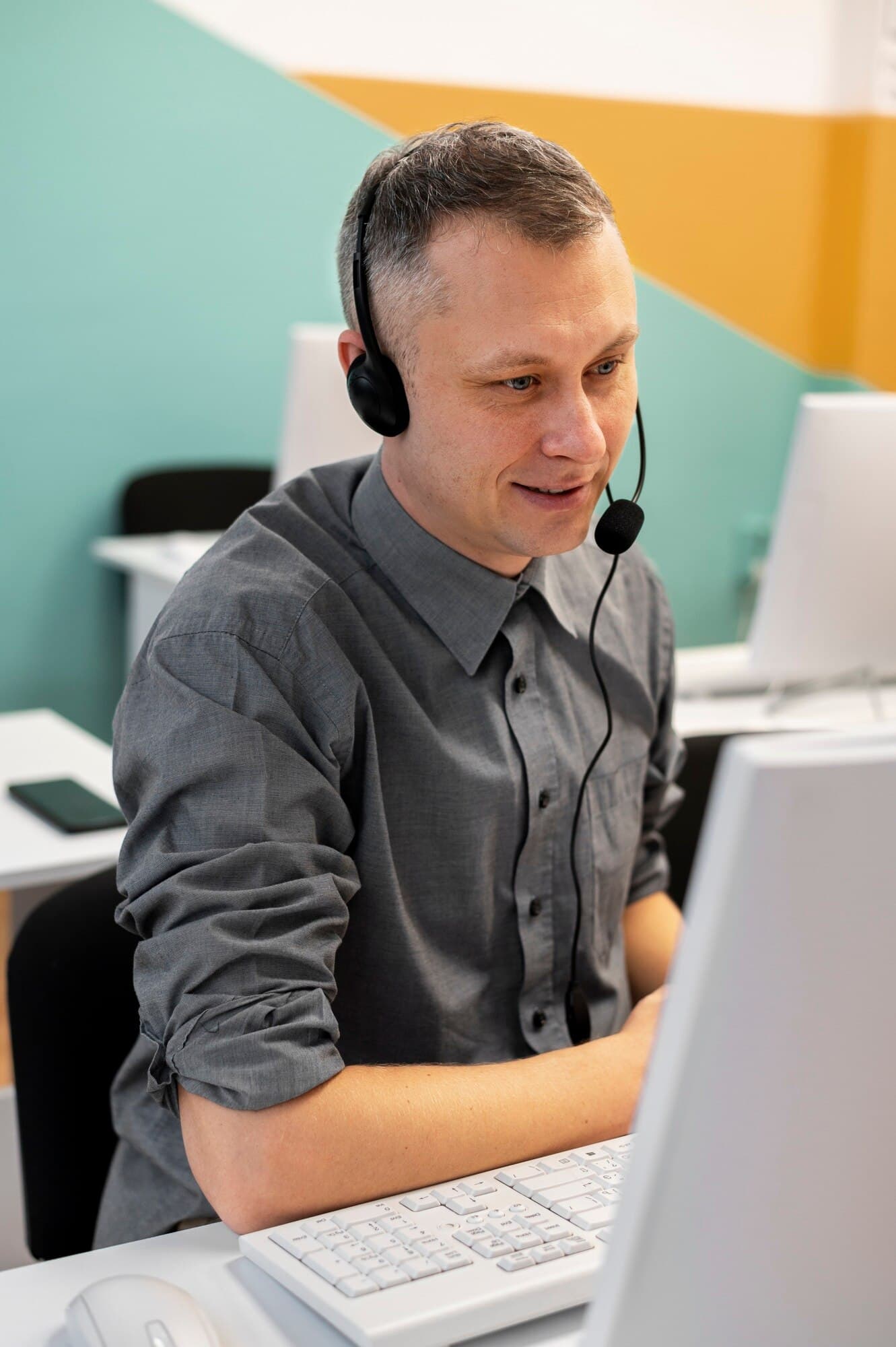 Man with a headset